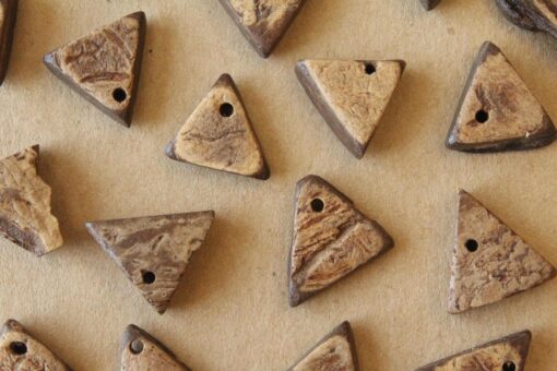 50 pc. Triangle Coconut Beads, Irregular Natural Fiber Beads | TMP-002