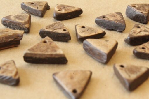 50 pc. Triangle Coconut Beads, Irregular Natural Fiber Beads | TMP-002