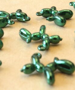 4 pc. Metallic Green Enameled Balloon Dog Charms, 18mm x 15mm | MIS-045*
