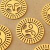 3 pc. Gold Plated Boho Sun Charms, Laser Cut Stainless Steel, 30mm in diameter | MIS-056**