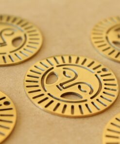 3 pc. Gold Plated Boho Sun Charms, Laser Cut Stainless Steel, 30mm in diameter | MIS-056**