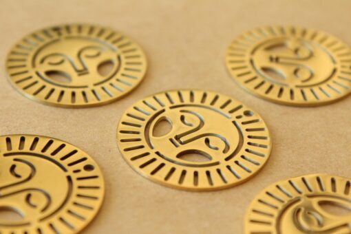 3 pc. Gold Plated Boho Sun Charms, Laser Cut Stainless Steel, 30mm in diameter | MIS-056**