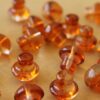 12 pc. Brown Glass Mushroom Beads, Top Drilled, 13.5mm x 3.5mm | MIS-051**