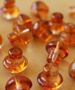 12 pc. Brown Glass Mushroom Beads, Top Drilled, 13.5mm x 3.5mm | MIS-051**