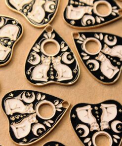 4 pc. Twin Cats Planchette Charms, Ouija Board, 26mm x 22mm | TMP-004