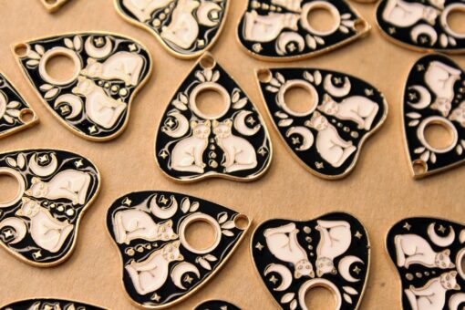 4 pc. Twin Cats Planchette Charms, Ouija Board, 26mm x 22mm | TMP-004
