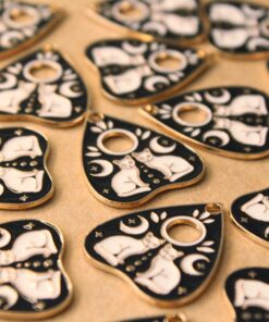 4 pc. Twin Cats Planchette Charms, Ouija Board, 26mm x 22mm | TMP-004