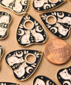 4 pc. Twin Cats Planchette Charms, Ouija Board, 26mm x 22mm | TMP-004