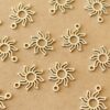 4 pc. Stainless Steel Openwork Sun Charms: 15mm by 13mm | MIS-487