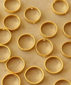 8 pc. Gold Plated Brass Spinner Beads, Beads Frames, 12mm x 3mm | TMP-007