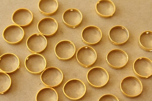 8 pc. Gold Plated Brass Spinner Beads, Beads Frames, 12mm x 3mm | TMP-007