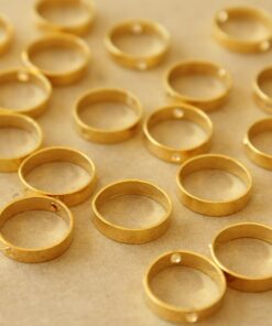 8 pc. Gold Plated Brass Spinner Beads, Beads Frames, 12mm x 3mm | TMP-007