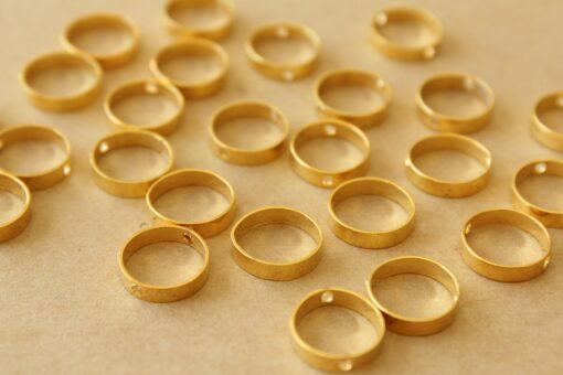 8 pc. Gold Plated Brass Spinner Beads, Beads Frames, 12mm x 3mm | TMP-007
