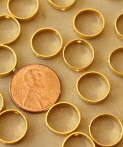 8 pc. Gold Plated Brass Spinner Beads, Beads Frames, 12mm x 3mm | TMP-007