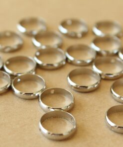 10 pc. Silver Plated Bead Frames, Spinner Rings, 12mm x 3mm | FI-015*