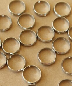 10 pc. Silver Plated Bead Frames, Spinner Rings, 12mm x 3mm | FI-015*