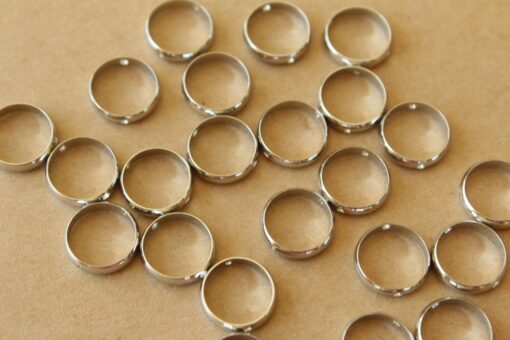 10 pc. Silver Plated Bead Frames, Spinner Rings, 12mm x 3mm | FI-015*