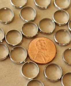 10 pc. Silver Plated Bead Frames, Spinner Rings, 12mm x 3mm | FI-015*