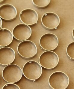8 pc. Silver Plated Brass Spinner Beads, Beads Frames, 12mm x 3mm | TMP-006