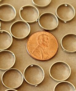 8 pc. Silver Plated Brass Spinner Beads, Beads Frames, 12mm x 3mm | TMP-006