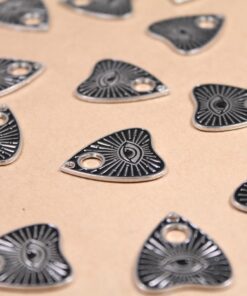 6 pcs Evil Eye Planchette Charms - 25.5mm x 21mm, Ouija Talking Board, Spirit Board | TMP-008