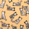 4 pc. Skeleton Cat Charms, Acrylic Double-Sided Charms, Halloween Kitty, Spooky Kawaii Cat Pendants | TMP-009