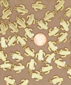 4 pc. Cactus Charms, 18K Gold-Plated, 20mm x 14.5mm | TMP-011