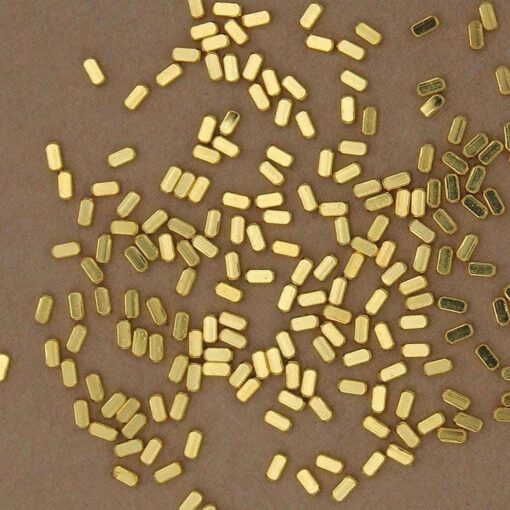 30 pc. Gold Plated Brass Cuboid Beads, 4mm x 2mm | MIS-128***