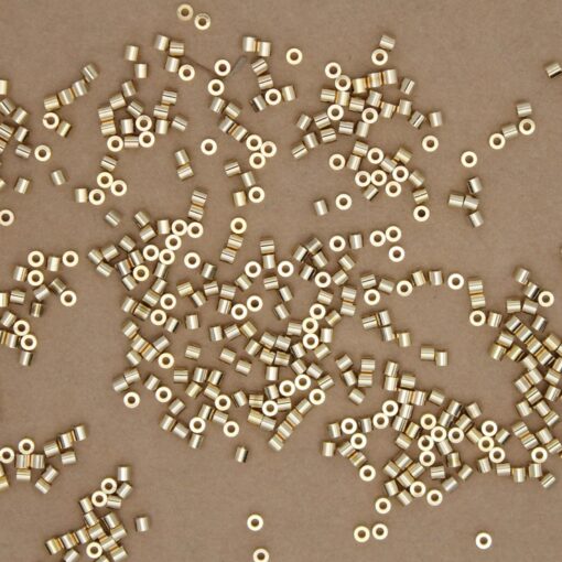 30 pc. Gold Plated Brass Tube Beads, 3mm x 2.5mm, 24K Gold Plated Beads | TMP-012