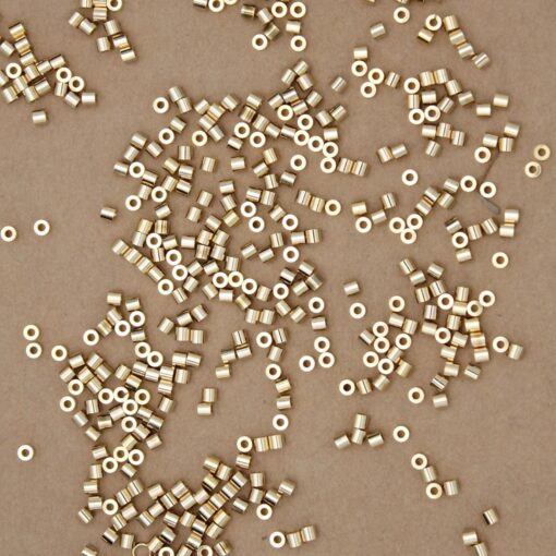 30 pc. Gold Plated Brass Tube Beads, 3mm x 2.5mm, 24K Gold Plated Beads | TMP-012