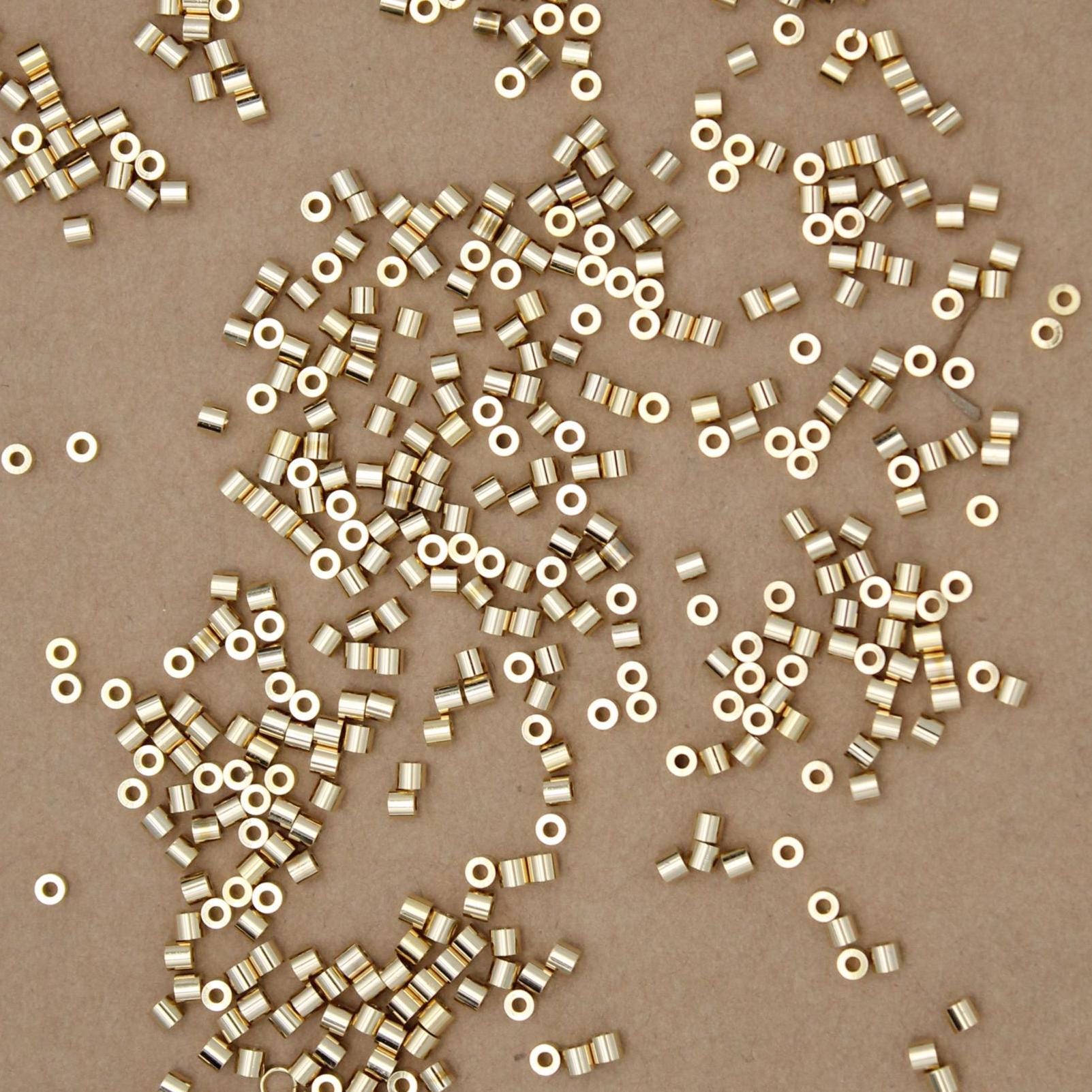 30 pc. Gold Plated Brass Tube Beads, 3mm x 2.5mm, 24K Gold Plated Beads | TMP-012