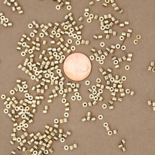 30 pc. Gold Plated Brass Tube Beads, 3mm x 2.5mm, 24K Gold Plated Beads | TMP-012