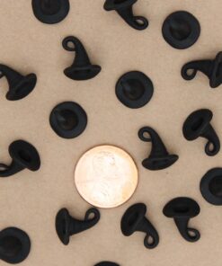 10 pc. Black 3D Witch Hat Charms, 12mm x 10.5 mm | MIS-148