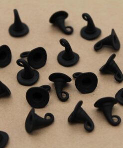 10 pc. Black 3D Witch Hat Charms, 12mm x 10.5 mm | MIS-148