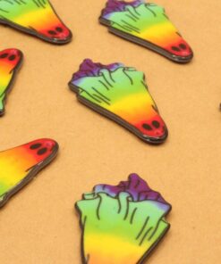 4 pcs Rainbow Ghost Acrylic Pendants, 45.4mm x 25mm | MIS-091*