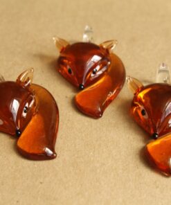 1 pc. Brown Glass Fox Lampwork Pendant | MIS-018