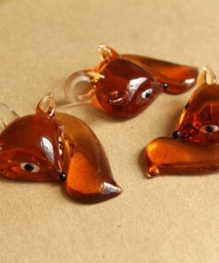 1 pc. Brown Glass Fox Lampwork Pendant | MIS-018