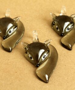 1 pc. Grey Glass Fox Lampwork Pendant | MIS-028