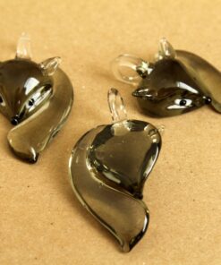 1 pc. Grey Glass Fox Lampwork Pendant | MIS-028