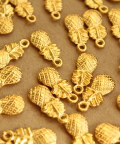 15 pc. Gold Pineapple Charms, 19.5mm x 9mm | MIS-060