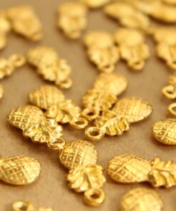 15 pc. Gold Pineapple Charms, 19.5mm x 9mm | MIS-060