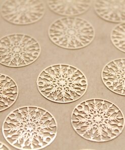 10 pc. Laser Cut Snowflake Charms, Gold Snowflakes, 10mm in diameter | MIS-161**