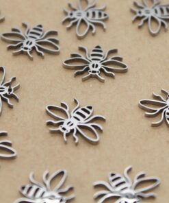 4 pc. Bee Charms, Laser Cut Stainless Steel, 17mm x 13mm | MIS-178**
