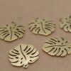 2 pc. Gold Plated Monstera Charms, Laser Cut Stainless Steel, 24mmx 21 mm | MIS-185*