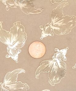6 pc. Koi Goldfish Charms, Laser Cut Pendants, 49mm x 30mm | MIS-189*