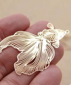 6 pc. Koi Goldfish Charms, Laser Cut Pendants, 49mm x 30mm | MIS-189*