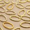 6 pc. Wavy Teardrop Charms, Gold Plated, 22mm x 14mm