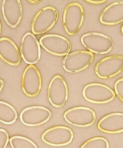 6 pc. Wavy Teardrop Charms, Gold Plated, 22mm x 14mm