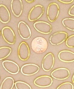 6 pc. Wavy Teardrop Charms, Gold Plated, 22mm x 14mm