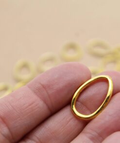 6 pc. Wavy Teardrop Charms, Gold Plated, 22mm x 14mm